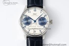 MIROTIME 0316 ZeroBulk Portuguese Real PR IW500715 SS AZF 1:1 Best Edition White Blue Dial on Blue Leather Strap A 7034